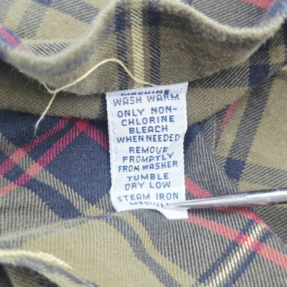 Polo Ralph Lauren Whitfield Button Down Flannel Green/Red Mens Large Custom Fit